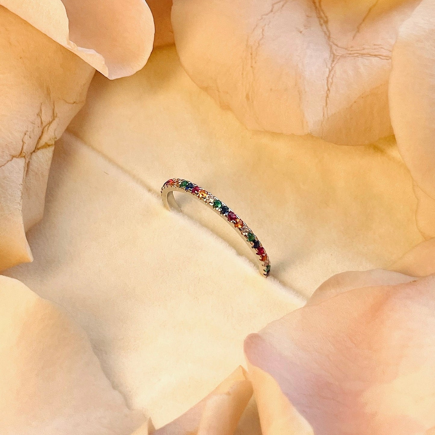 Rainbow Band Ring - 925 Sterling Silver