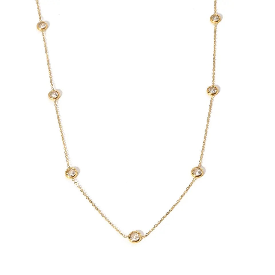 Zircon Crystals Choker Necklace - Gold