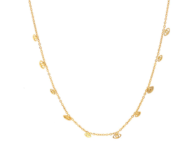 Eyes Choker Necklace - Gold
