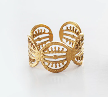 Vintage Eye Ring - Adjustable - Gold