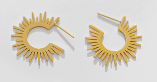 The Sun - Stud Earrings - Gold