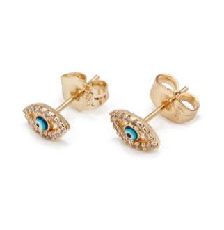 Eye Stud Earrings - Gold