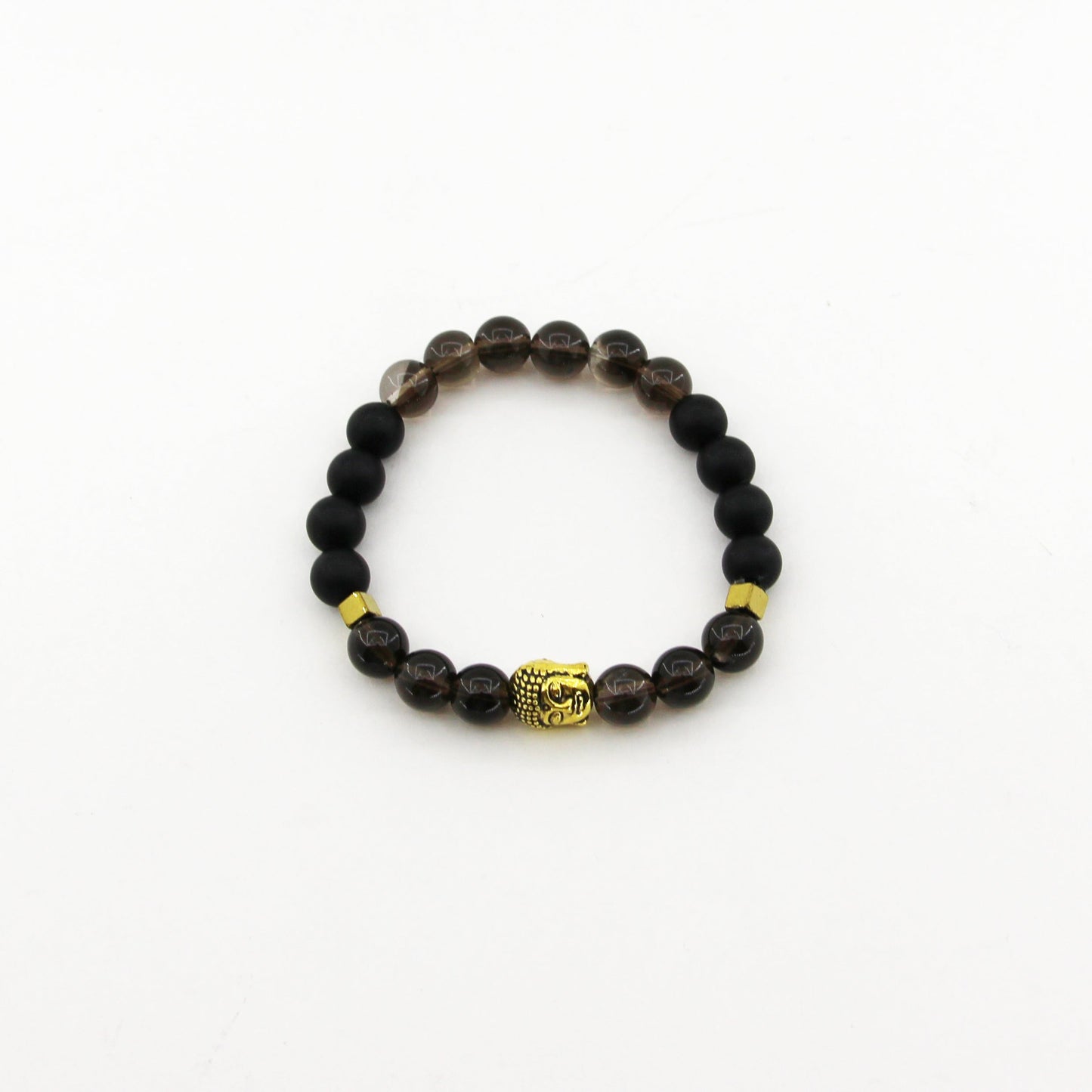 Achievement - Buddha, Obsidian, Smoky Quartz, Hematite - Gemstone Bracelet