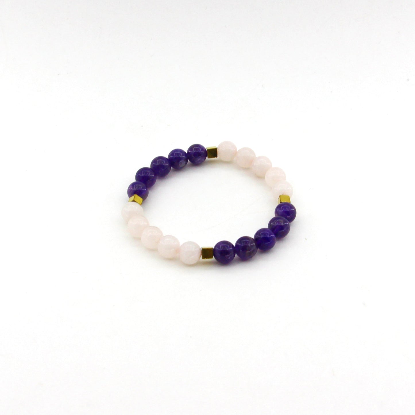 Anti Depression - Rose Quartz, Amethyst, Hematite - Gemstone Bracelet