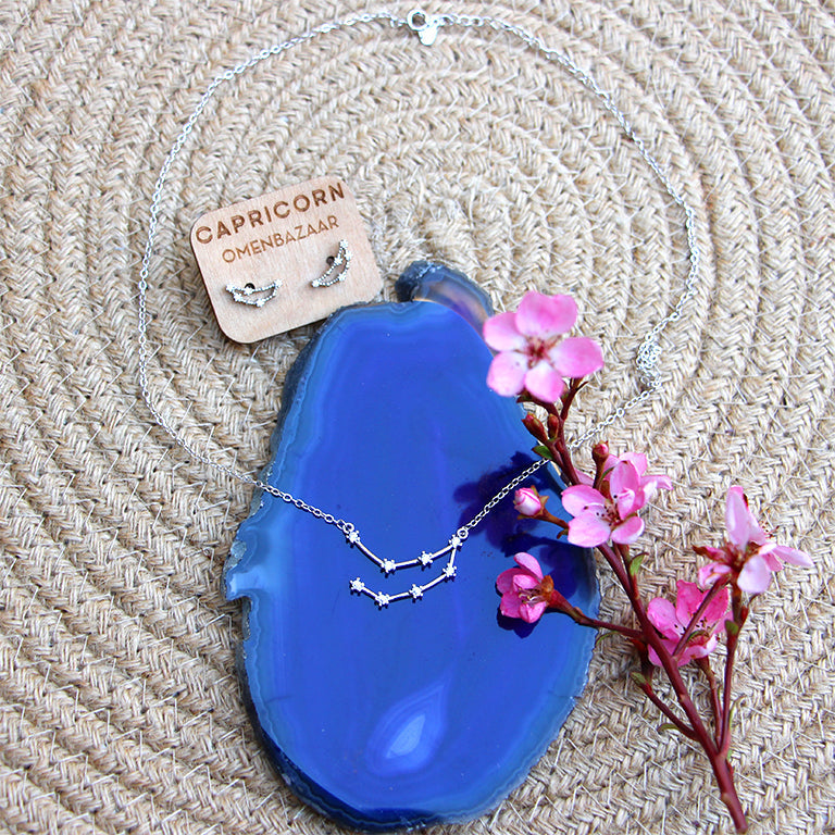 Zodiac Constellation Necklace - Capricorn - 925 Sterling Silver