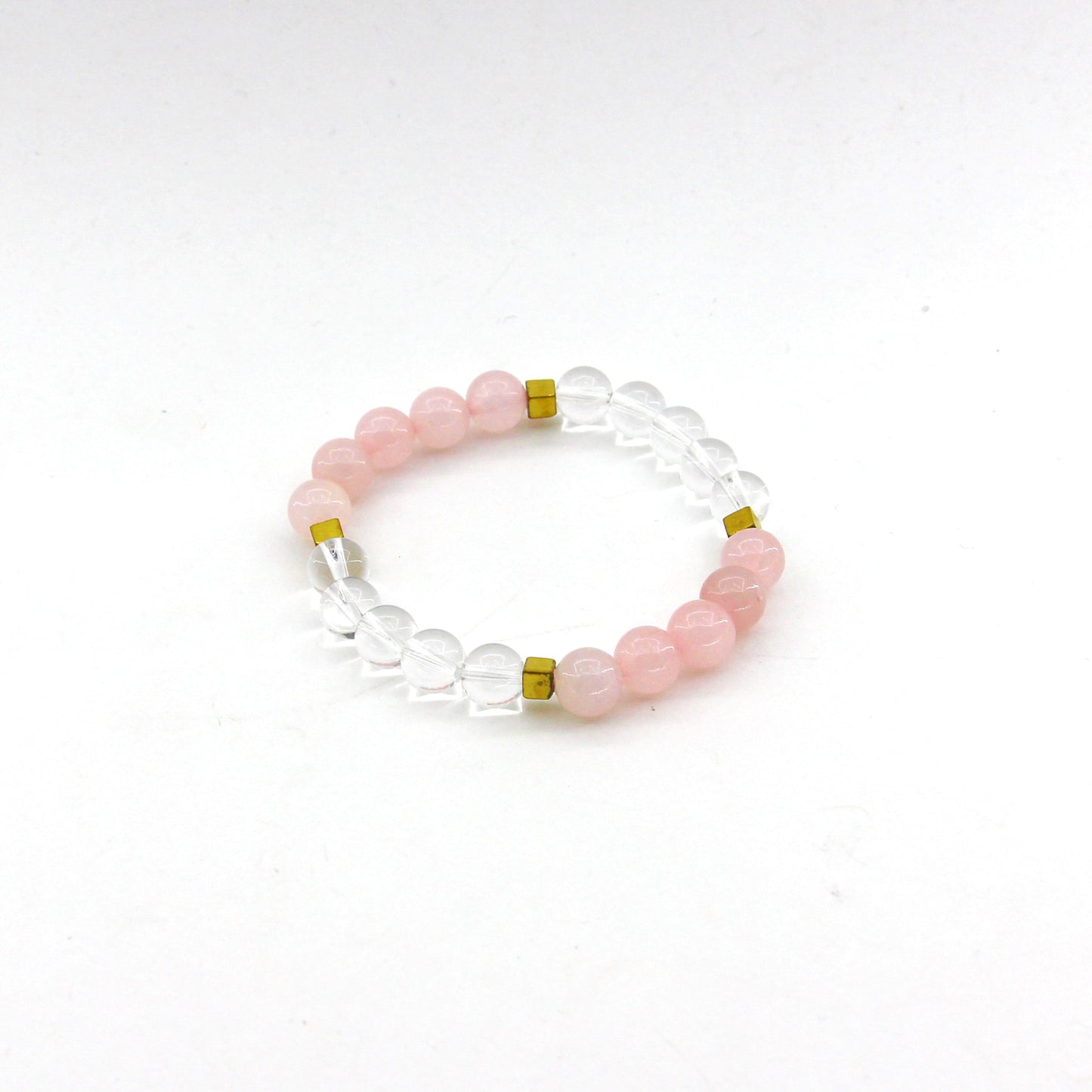 Deep Love - Rose Quartz, Clear Quartz, Hematite - Gemstone Bracelet