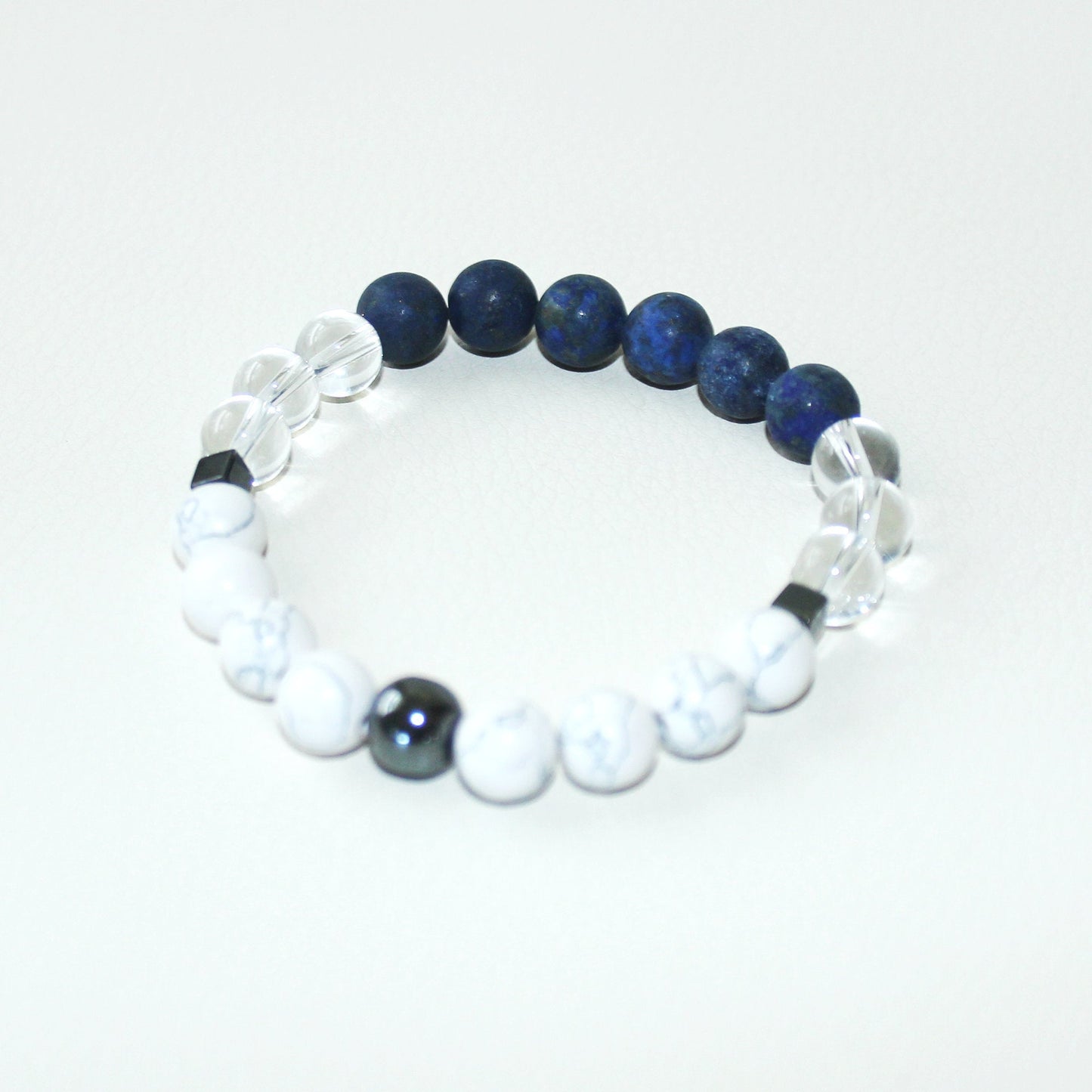 Anti-Anxiety - Lapis Lazuli, Howlite, Clear Quartz, Hematite - Gemstone Bracelet