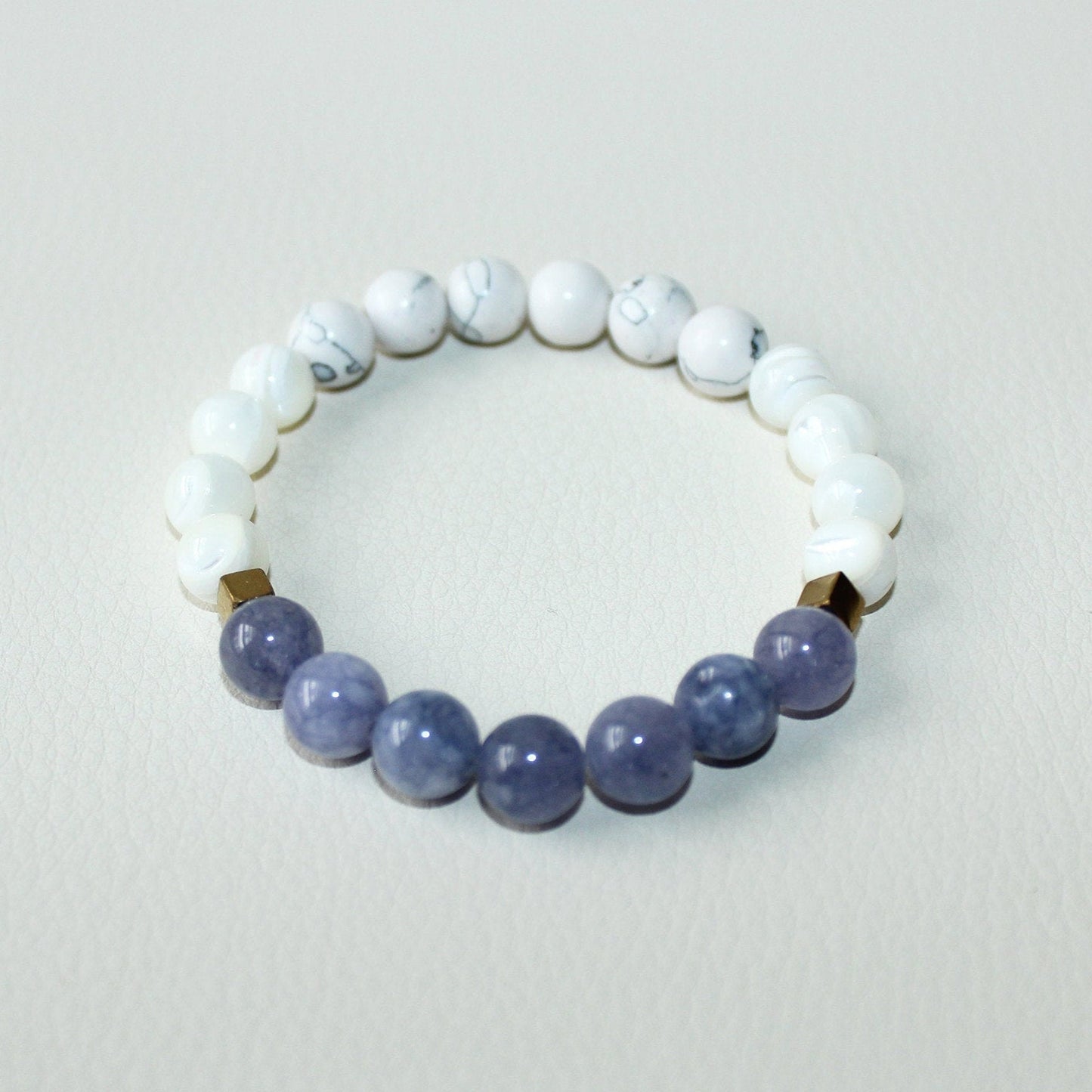 Communicate with your Angels - Angelite, Howlite, Mother of Pearl, Hematite - Gemstone Bracelet