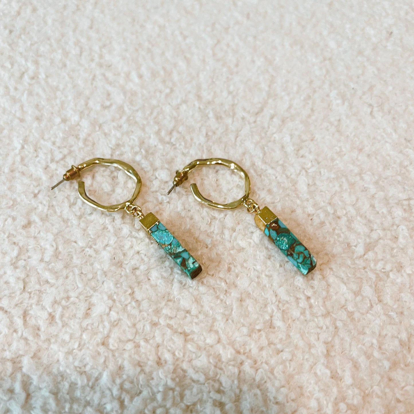 Turquoise Earrings - Gold