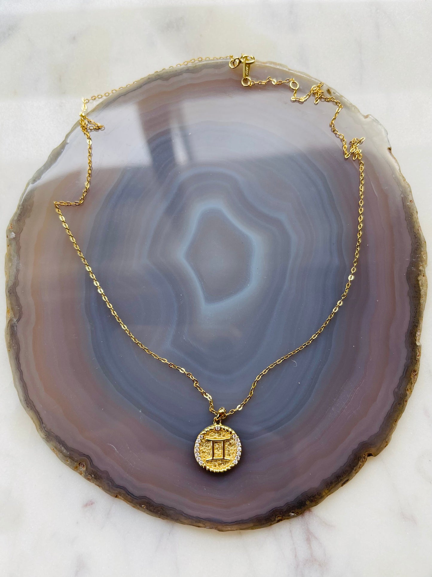 Zodiac Necklace - Gemini - 18K Gold