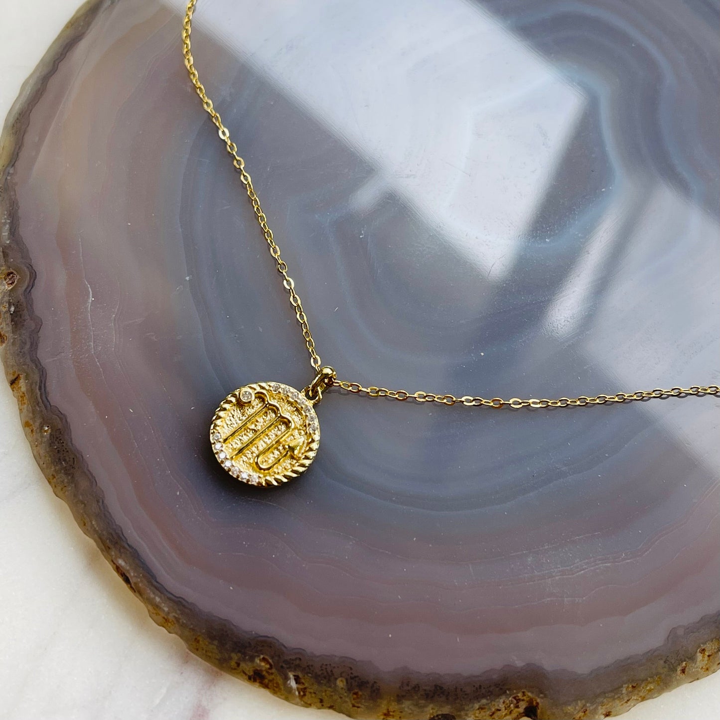 Zodiac Necklace - Scorpio - 18K Gold