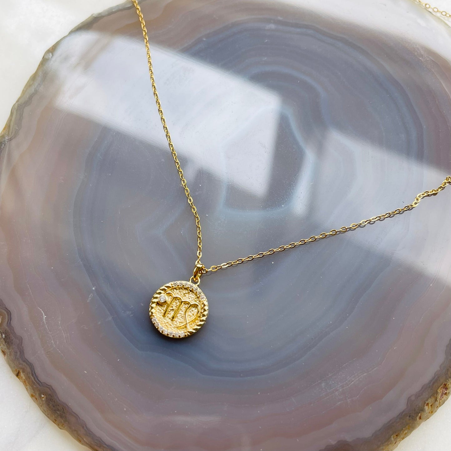 Zodiac Necklace - Virgo - 18K Gold