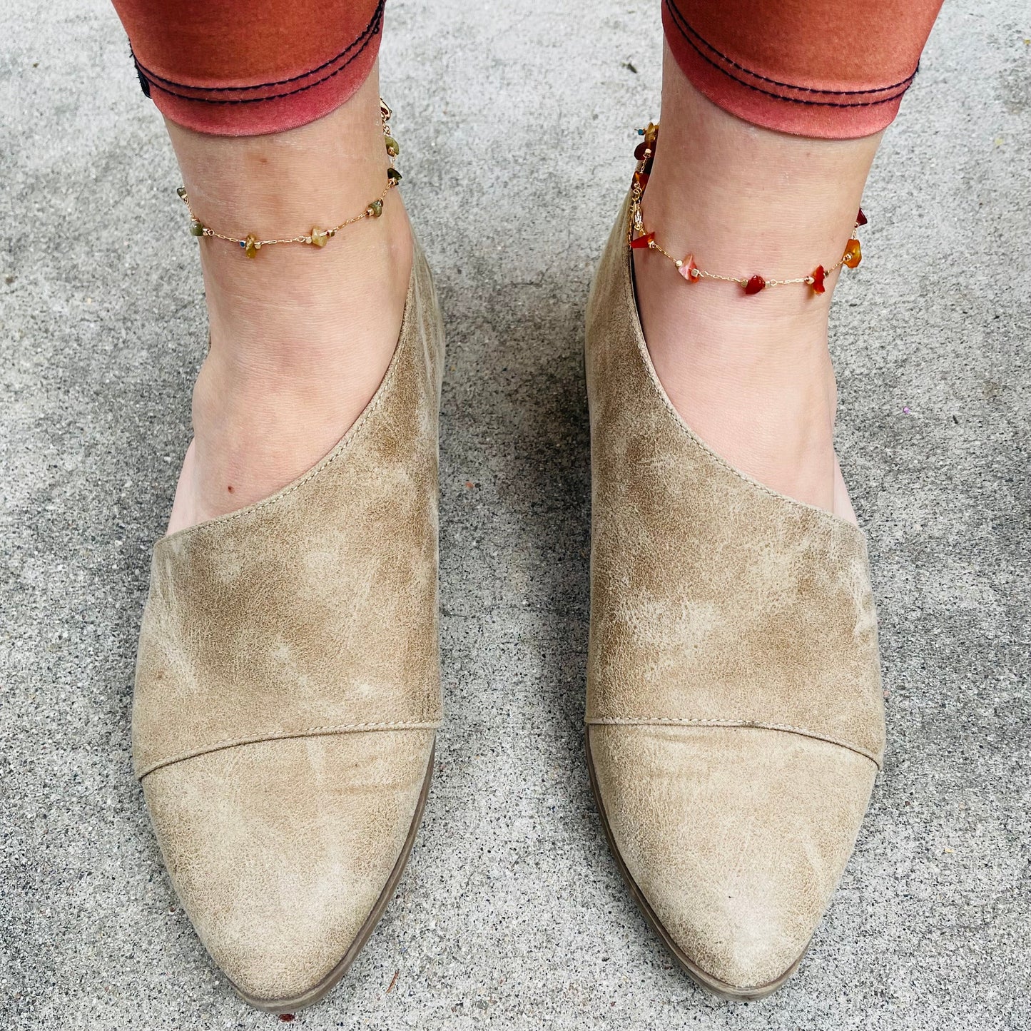 Natural Stone - Indian Agate - Anklet