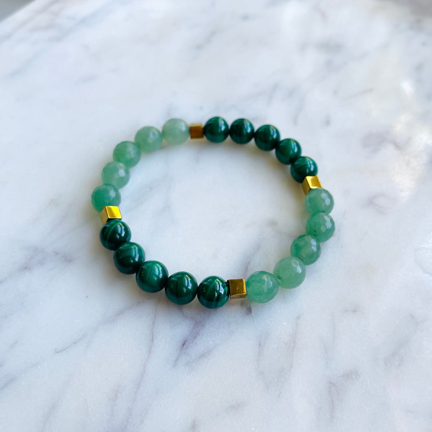 Abundance - Malachite, Green Aventurine, Hematite - Gemstone Bracelet