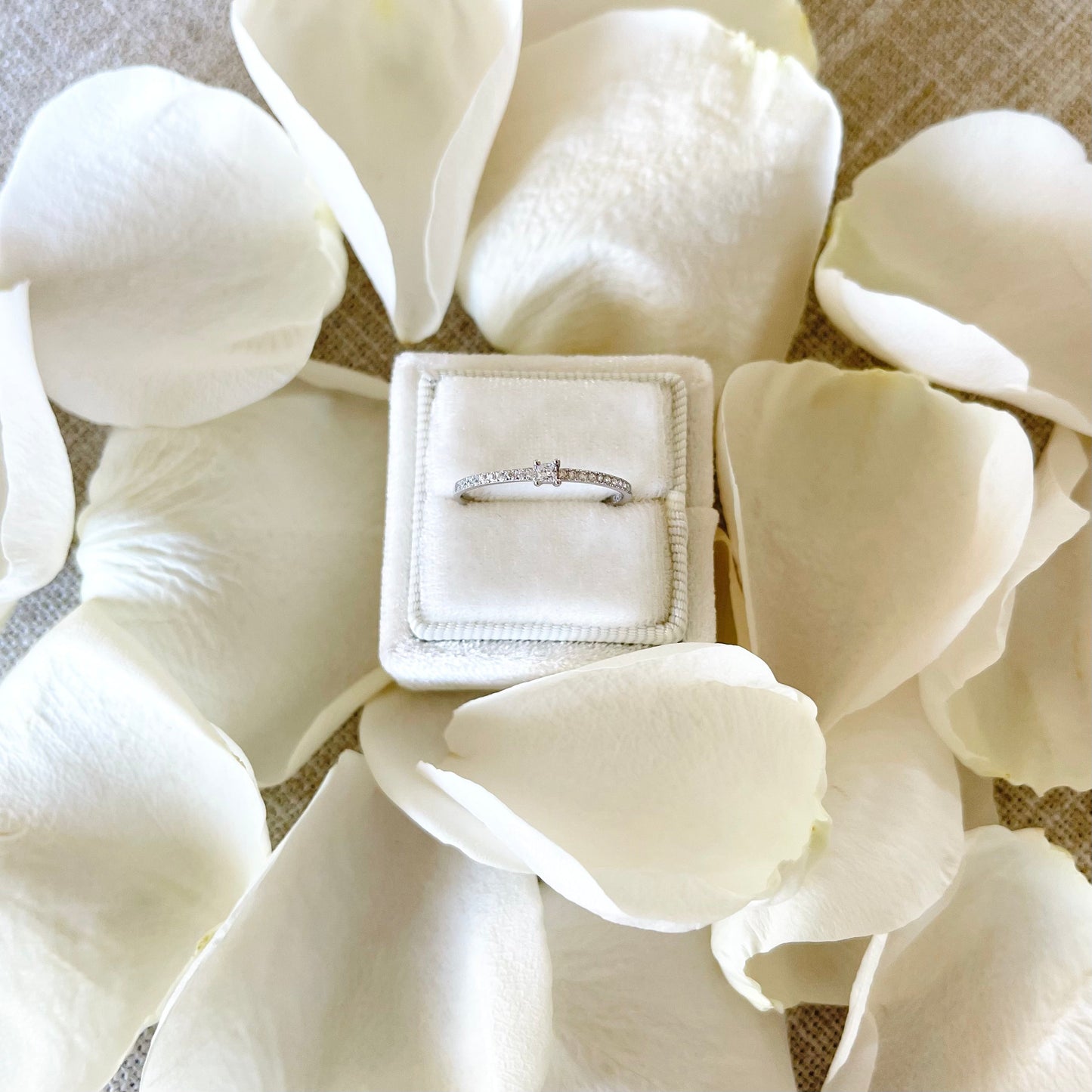 Dainty Princess Cut Ring - 925 Sterling Silver