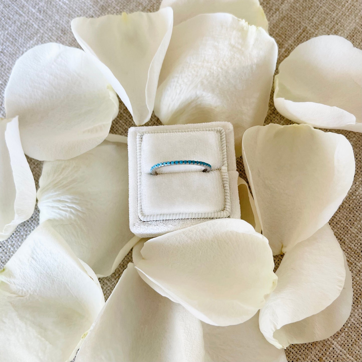 Turquoise Band Ring - 925 Sterling Silver