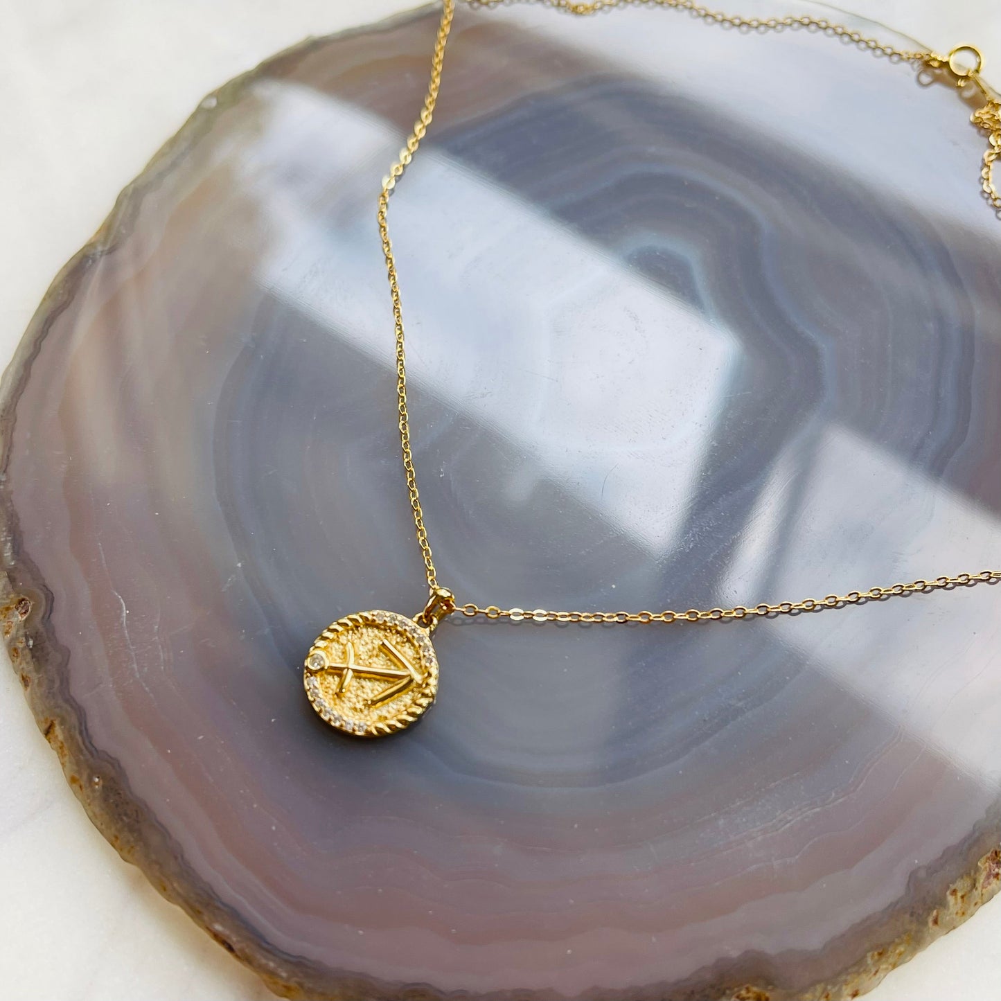 Zodiac Necklace - Sagittarius - 18K Gold