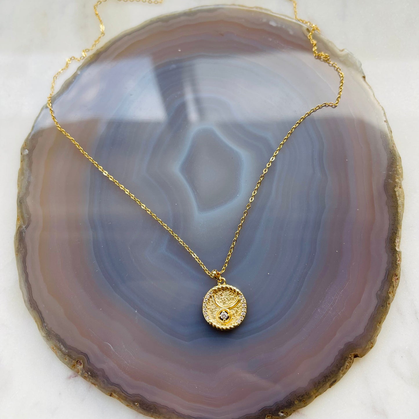 Zodiac Necklace - Taurus - 18K Gold
