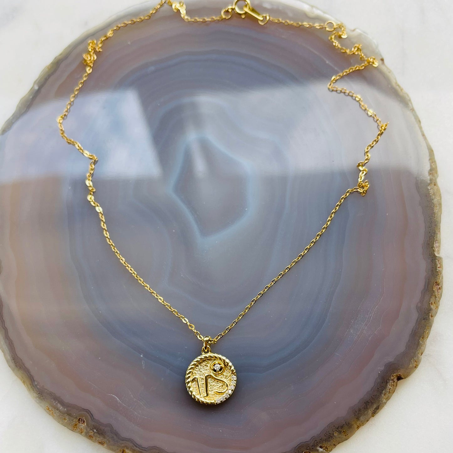 Zodiac Necklace - Capricorn - 18K Gold