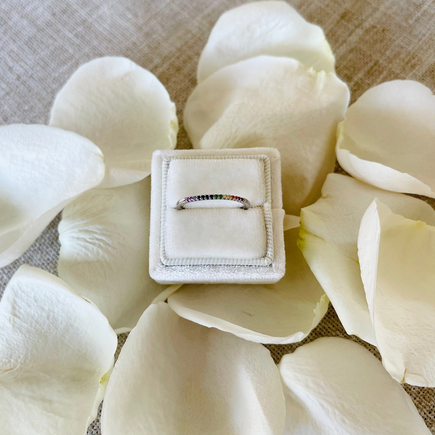 Rainbow Band Ring - 925 Sterling Silver