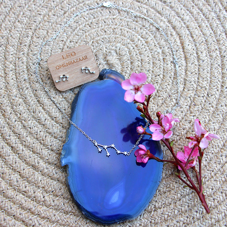 Zodiac Constellation Necklace - Leo - 925 Sterling Silver