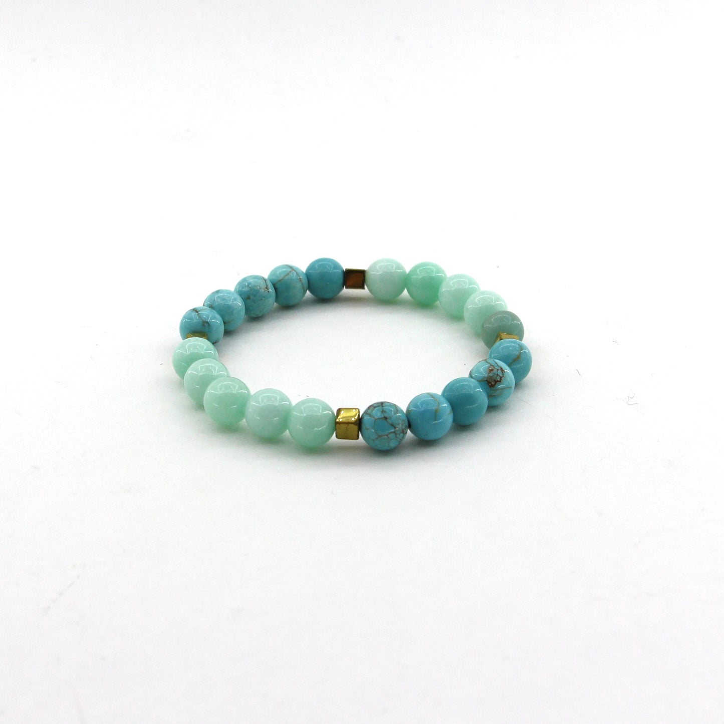 Hope & Positivity - Turquoise, Amazonite, Hematite - Gemstone Bracelet