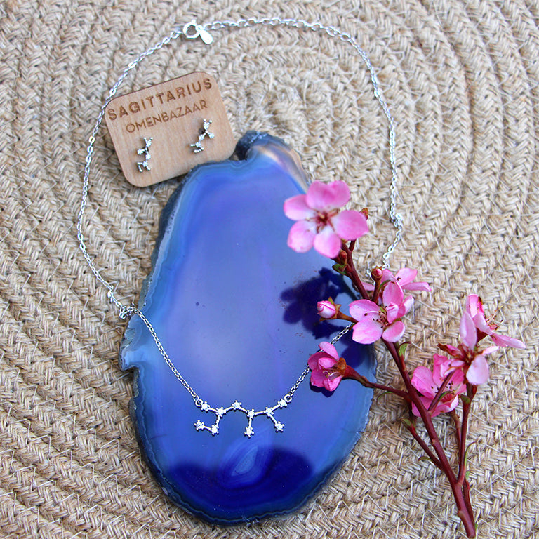 Zodiac Constellation Necklace - Sagittarius - 925 Sterling Silver