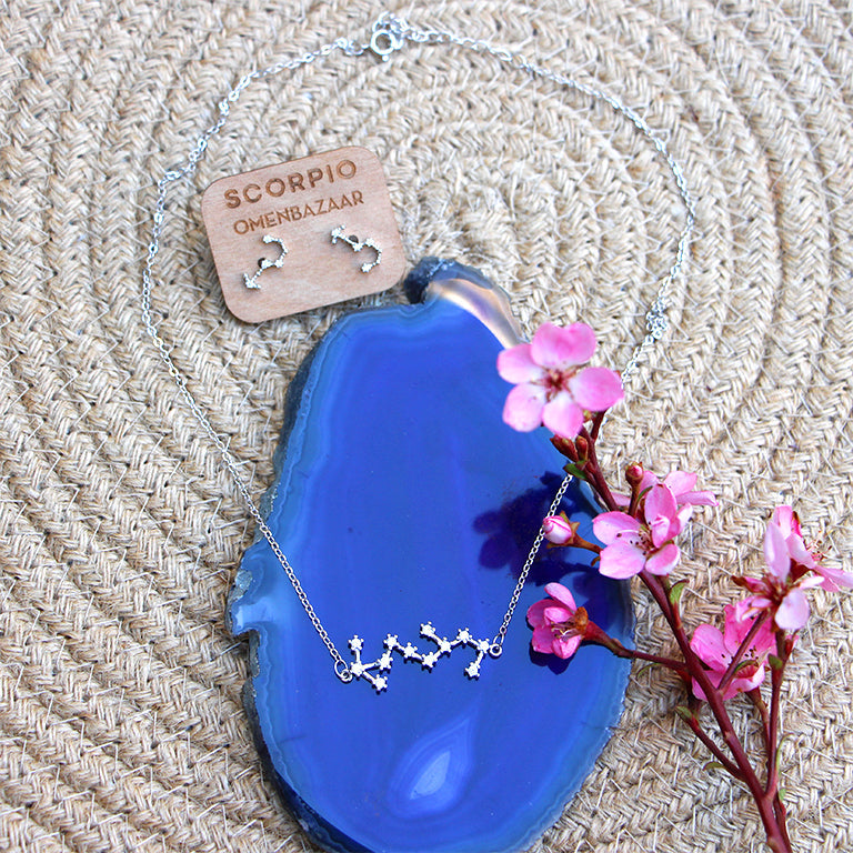 Zodiac Constellation Necklace - Scorpio - 925 Sterling Silver