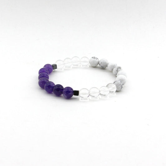 Consciousness Access - Amethyst, Howlite, Clear Quartz, Hematite  - Gemstone Bracelet