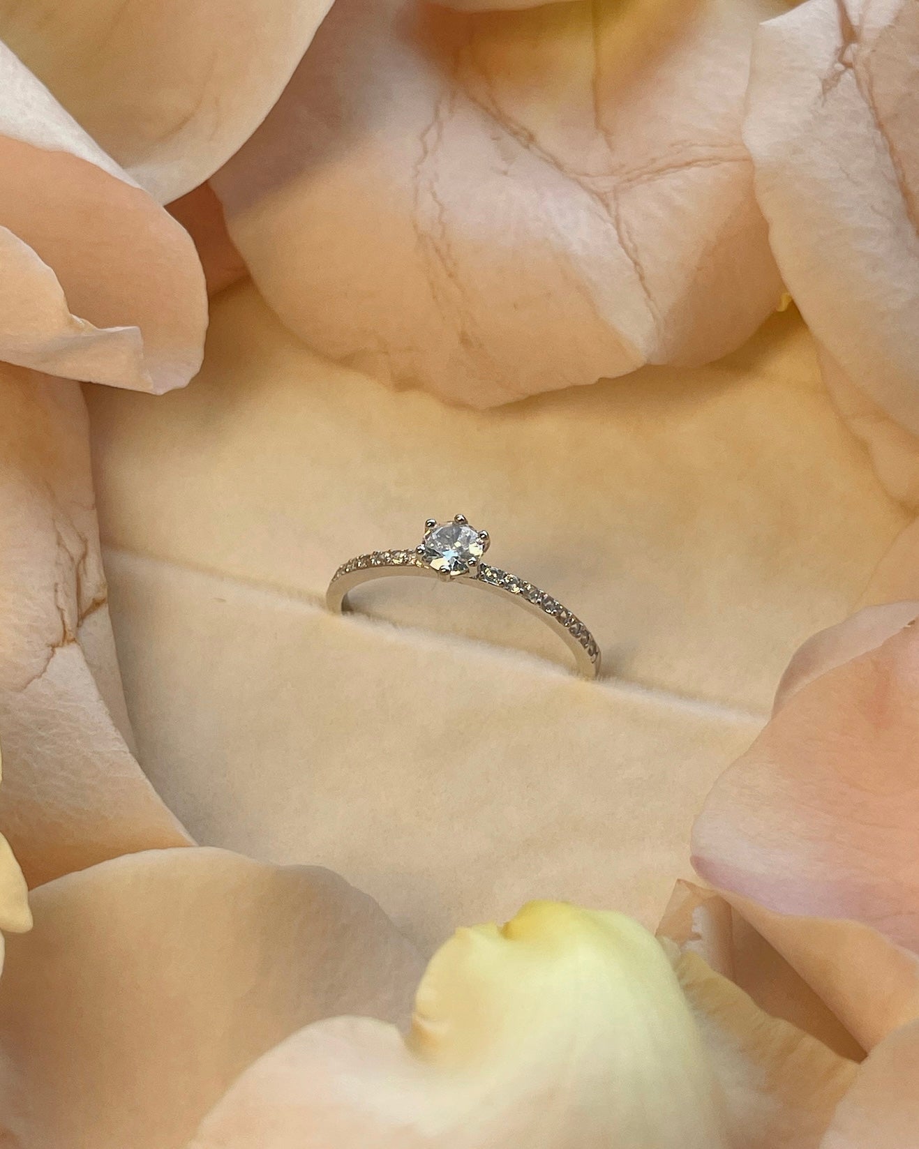 Princess Crystal Ring - 925 Sterling Silver