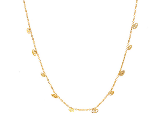 Eyes Choker Necklace - Gold
