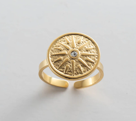 Round Ring - Star - Gold