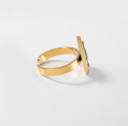 Enamel Ring - Orange - Gold