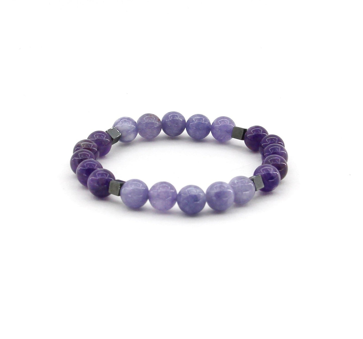 Deep Sleep - Amethyst, Angelite, Hematite - Gemstone Bracelet