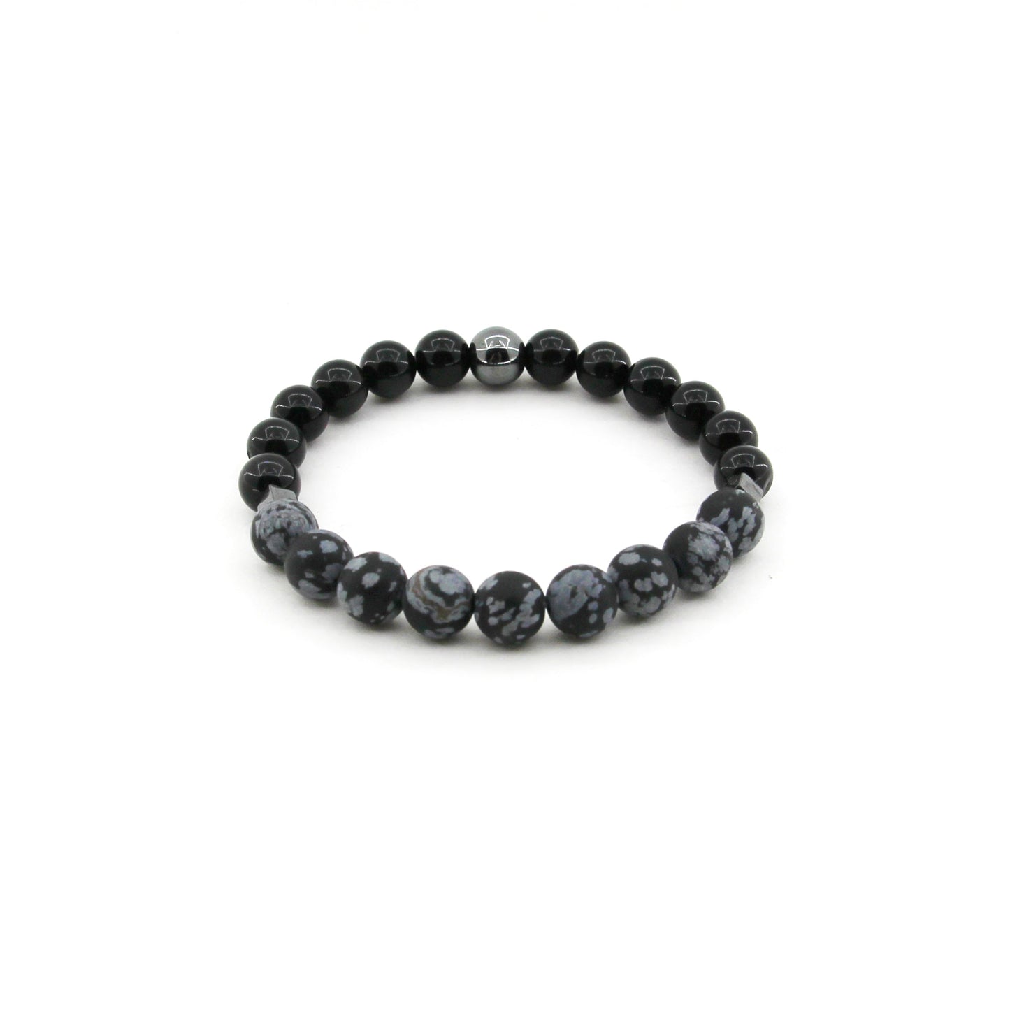Grounding - Snowflake Obsidian, Hematite - Gemstone Bracelet