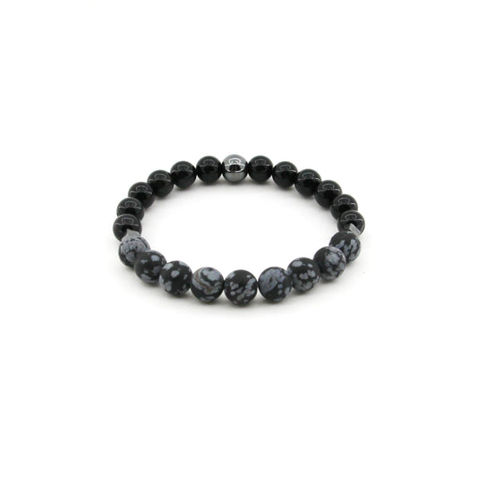 Grounding - Snowflake Obsidian, Hematite - Gemstone Bracelet