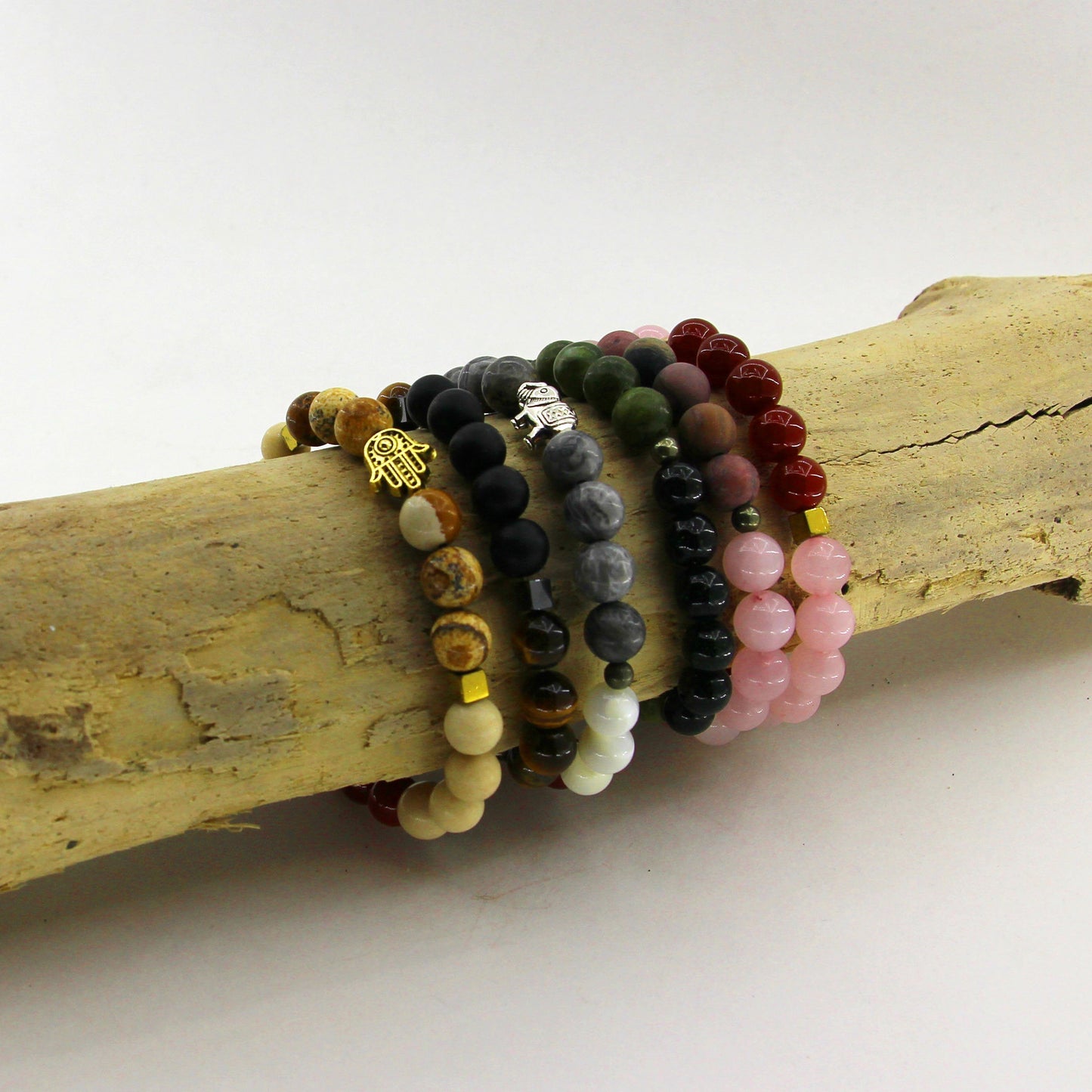 Fertility - Rose Quartz, Carnelian, Hematite - Gemstone Bracelet