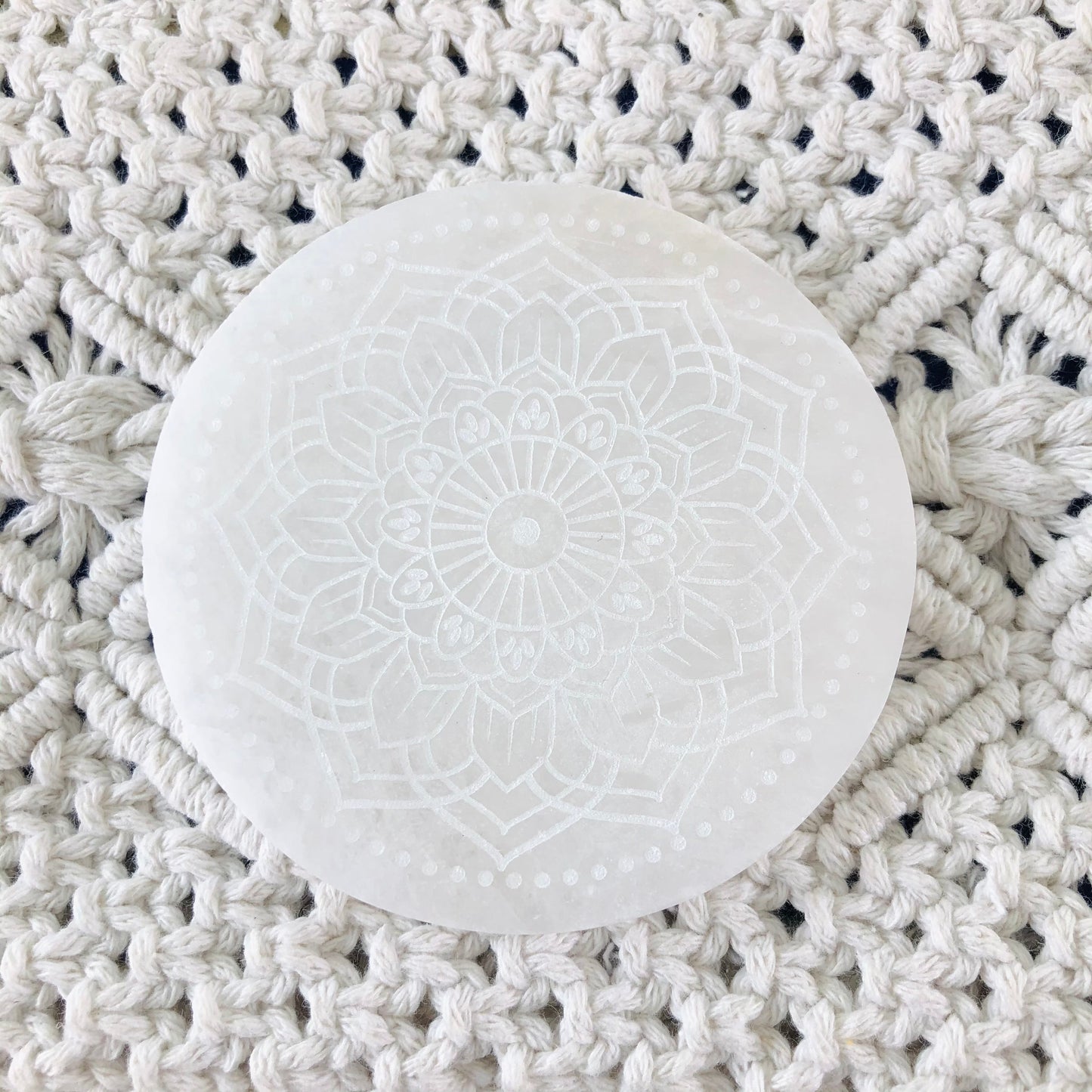 Selenite Disc - Radiate Bliss - Cleansing & Charging