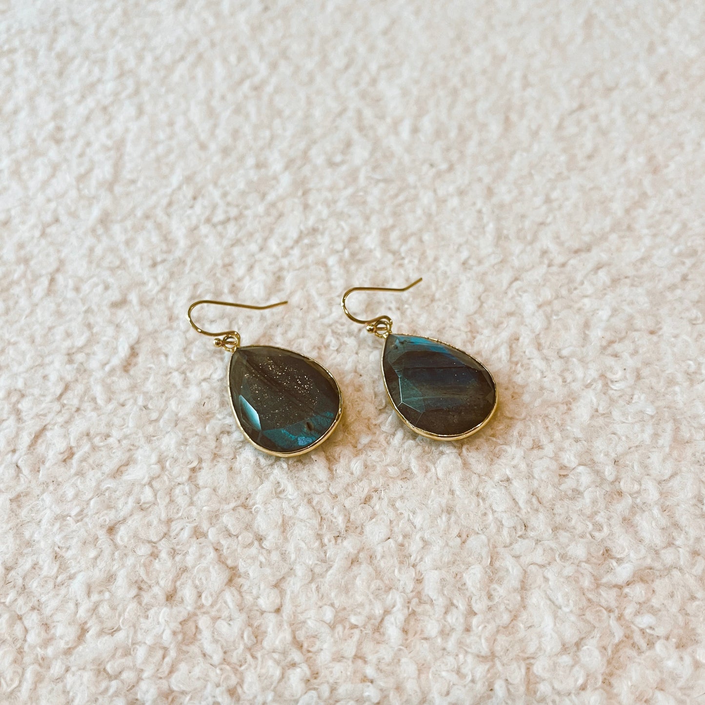 Labradorite Earrings - Gold
