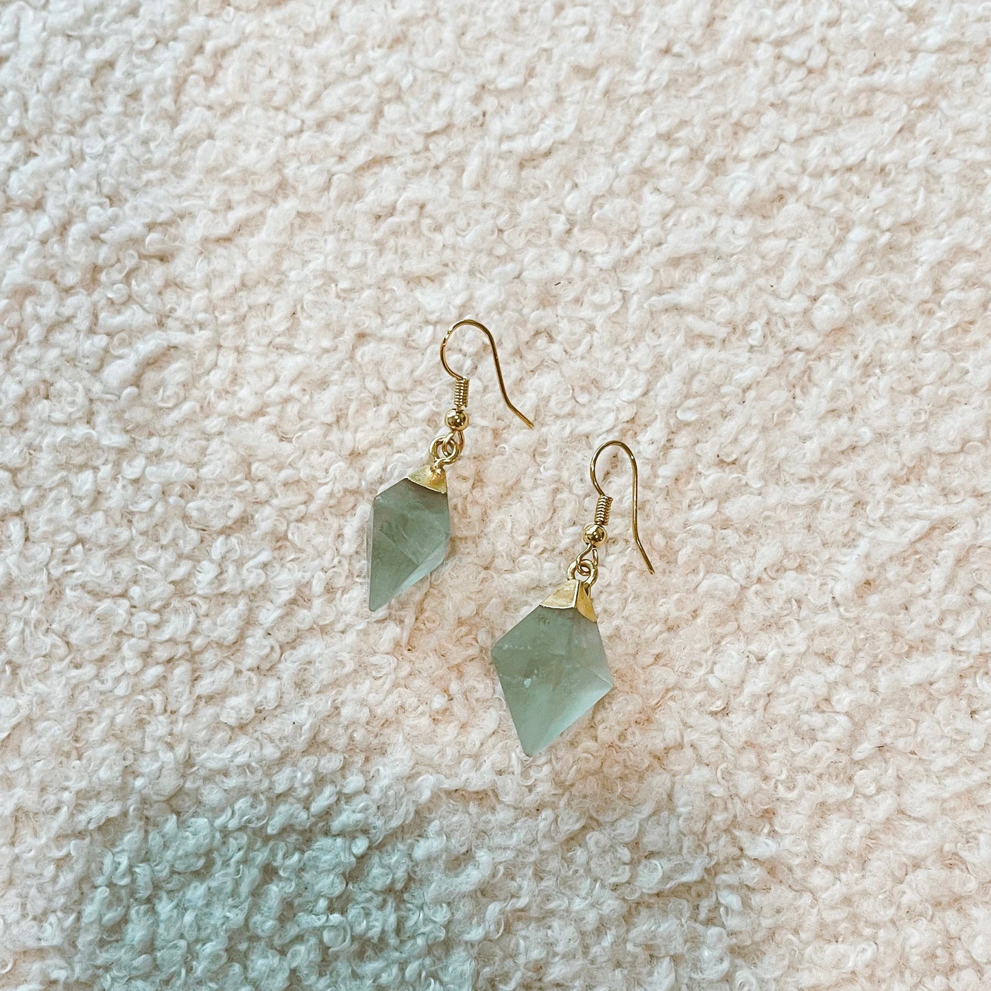 Fluorite Earrings - Gold