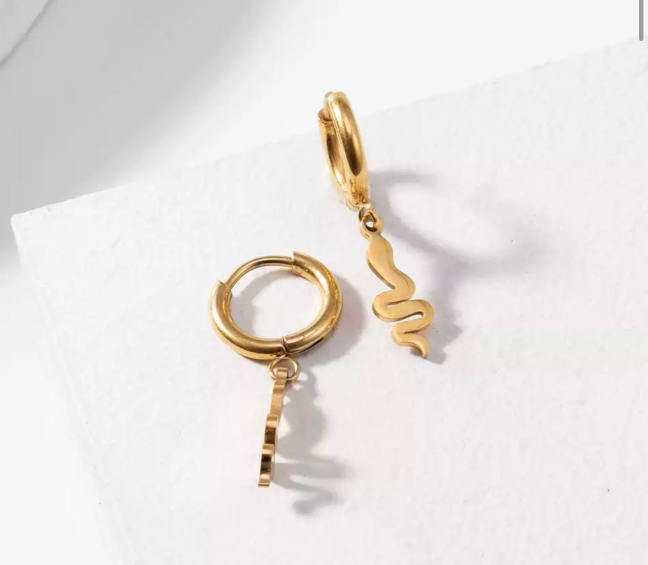 Snake Hoop Earrings in Gold - Stainless Steel