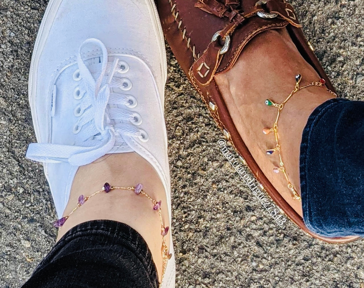 Natural Stone - Amethyst - Anklet