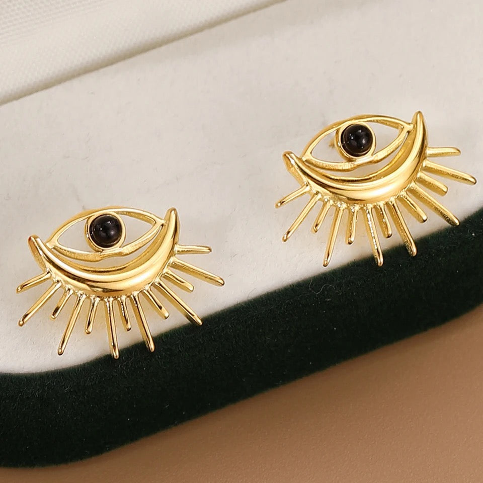 Eye - Stud Earrings - Gold