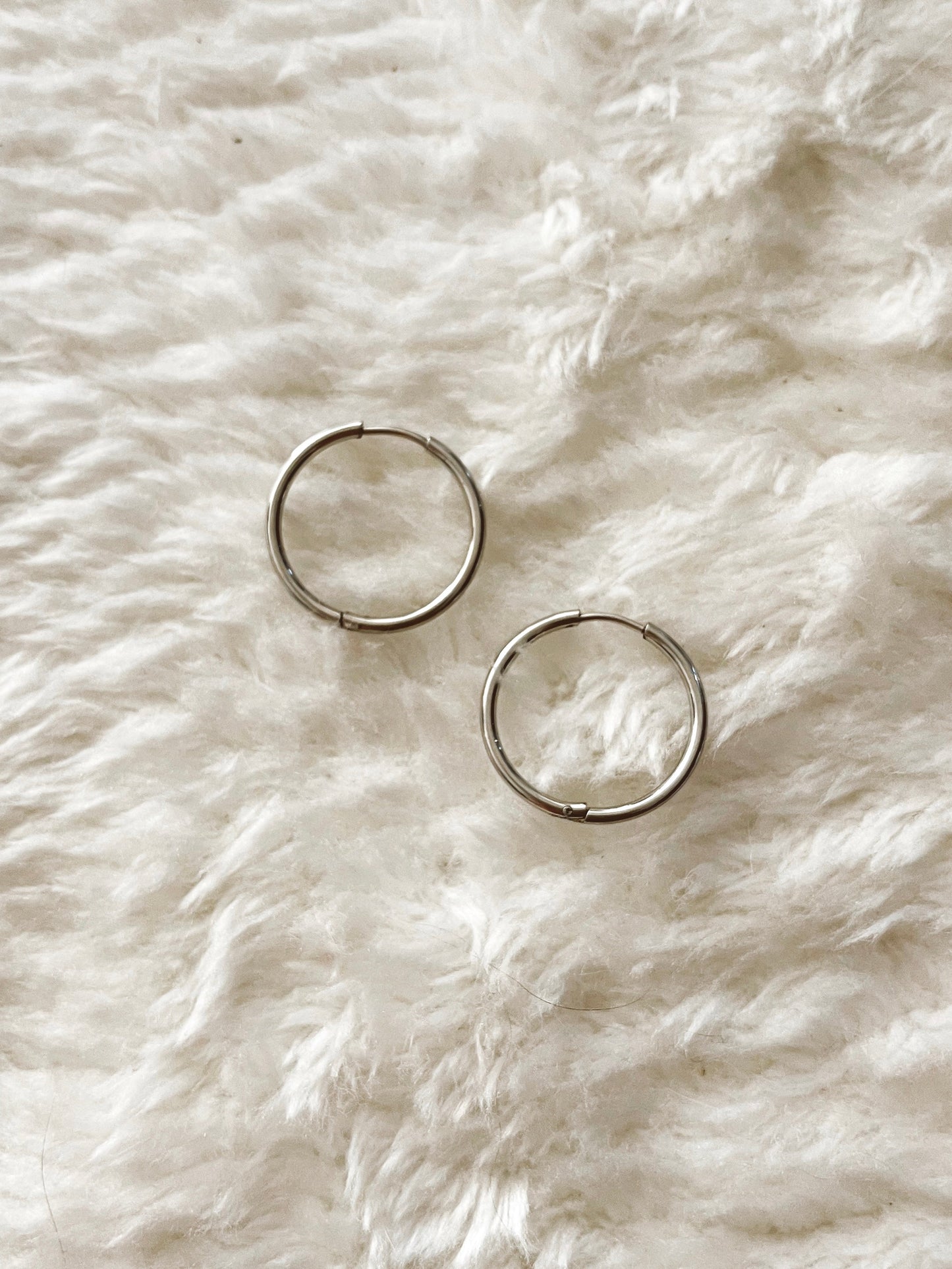 Hoop Earrings - Stainless Steel - Silver