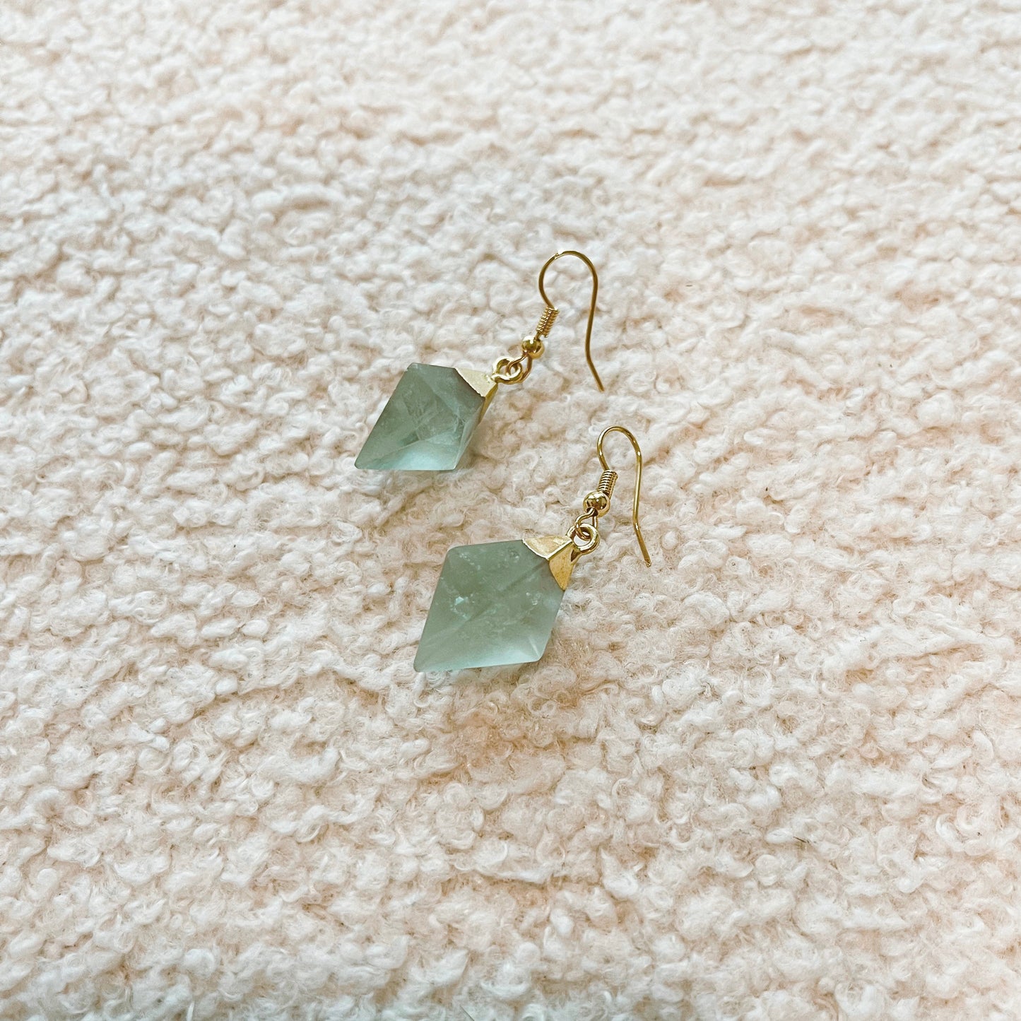 Fluorite Earrings - Gold