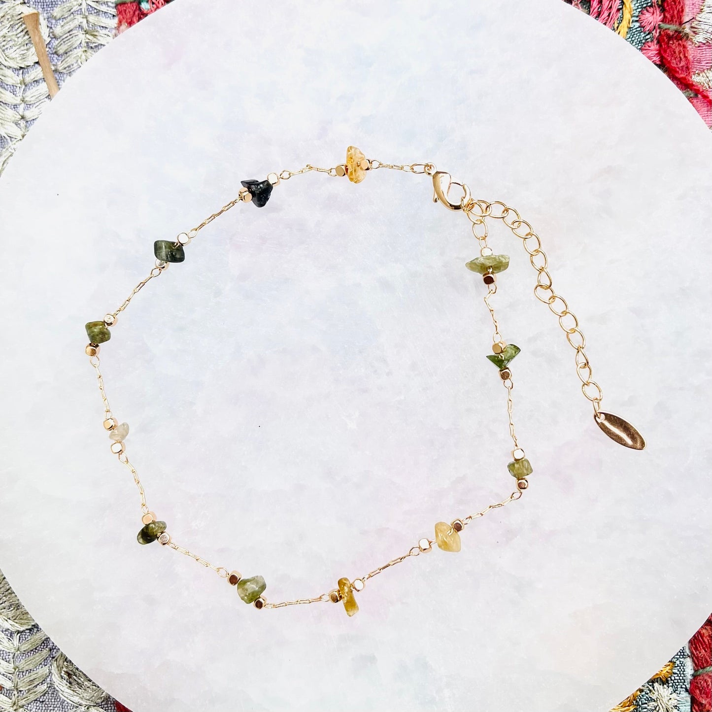 Natural Stone - Indian Agate - Anklet