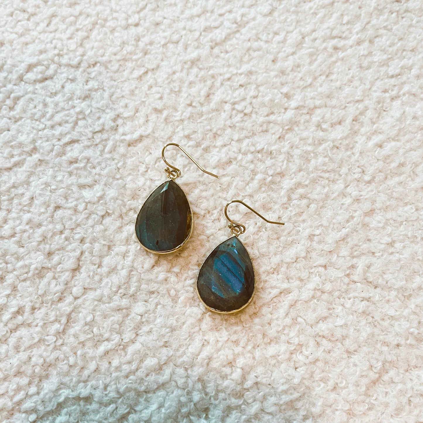 Labradorite Earrings - Gold