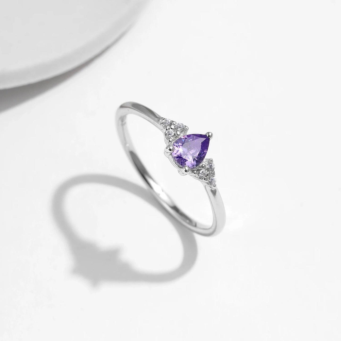 Amethyst Teardrop Ring