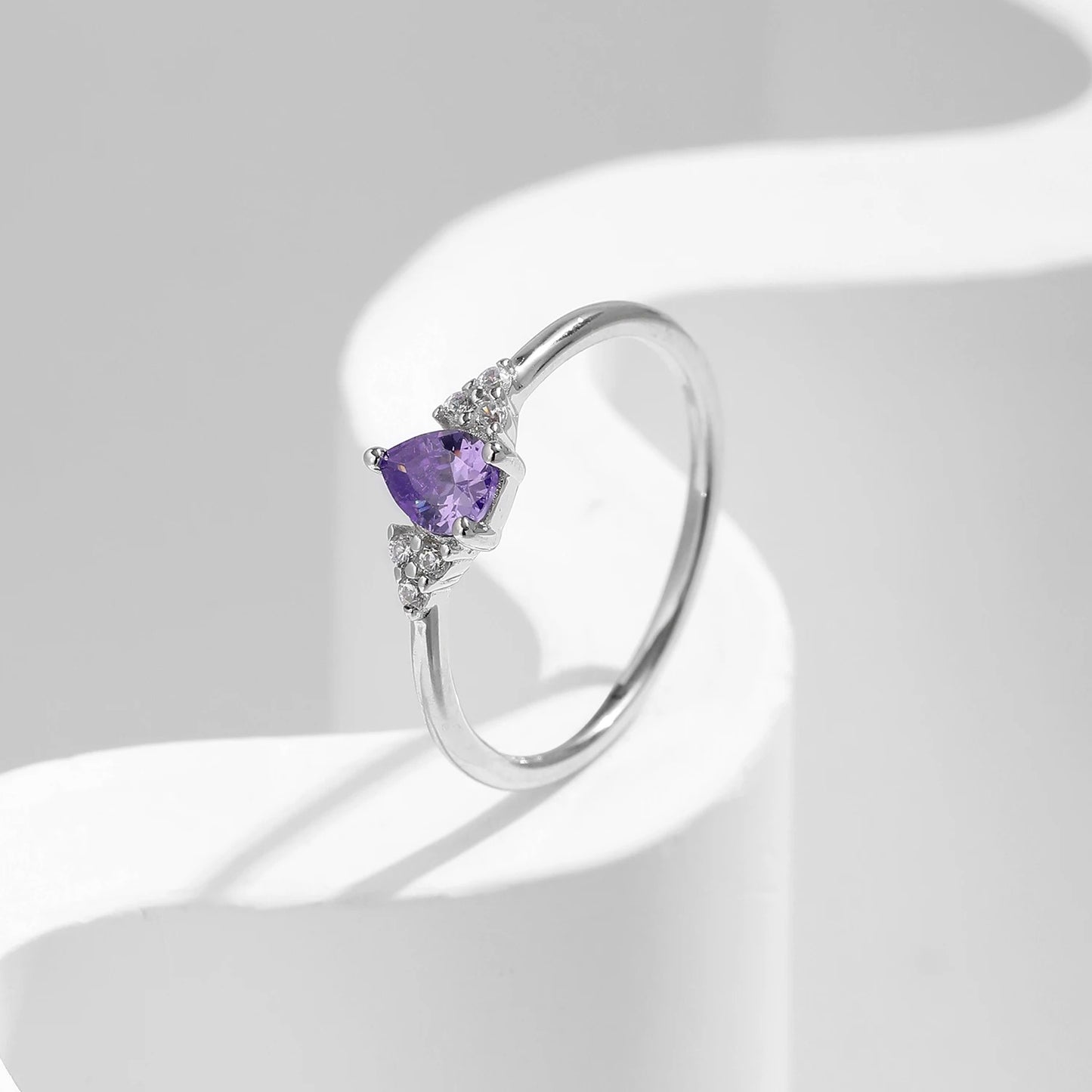 Amethyst Teardrop Ring